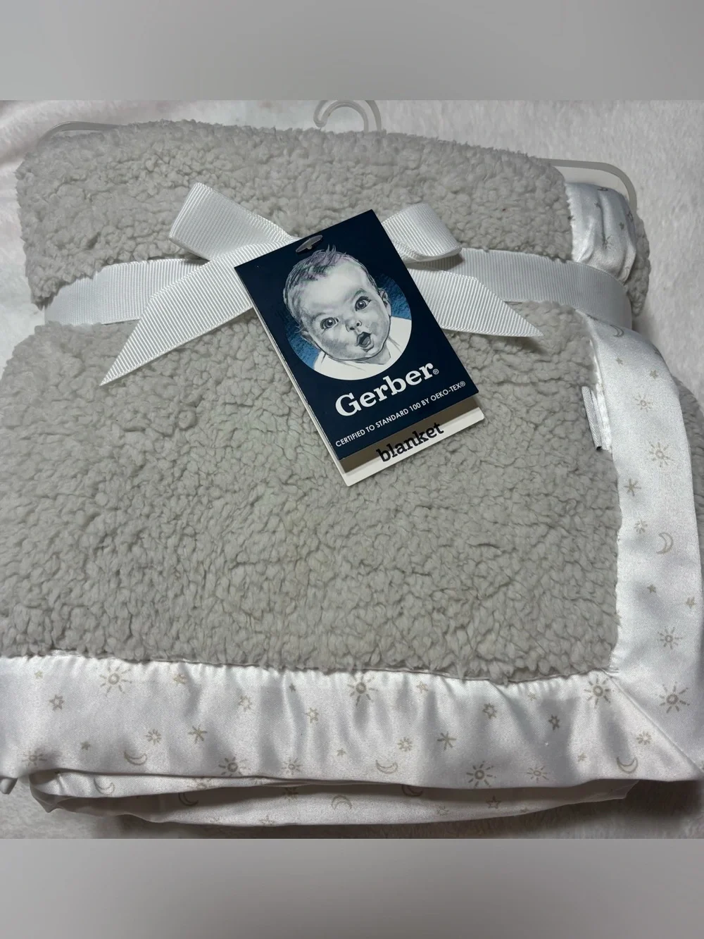 Gerber Baby Gray Sherpa Soft Blanket Gift